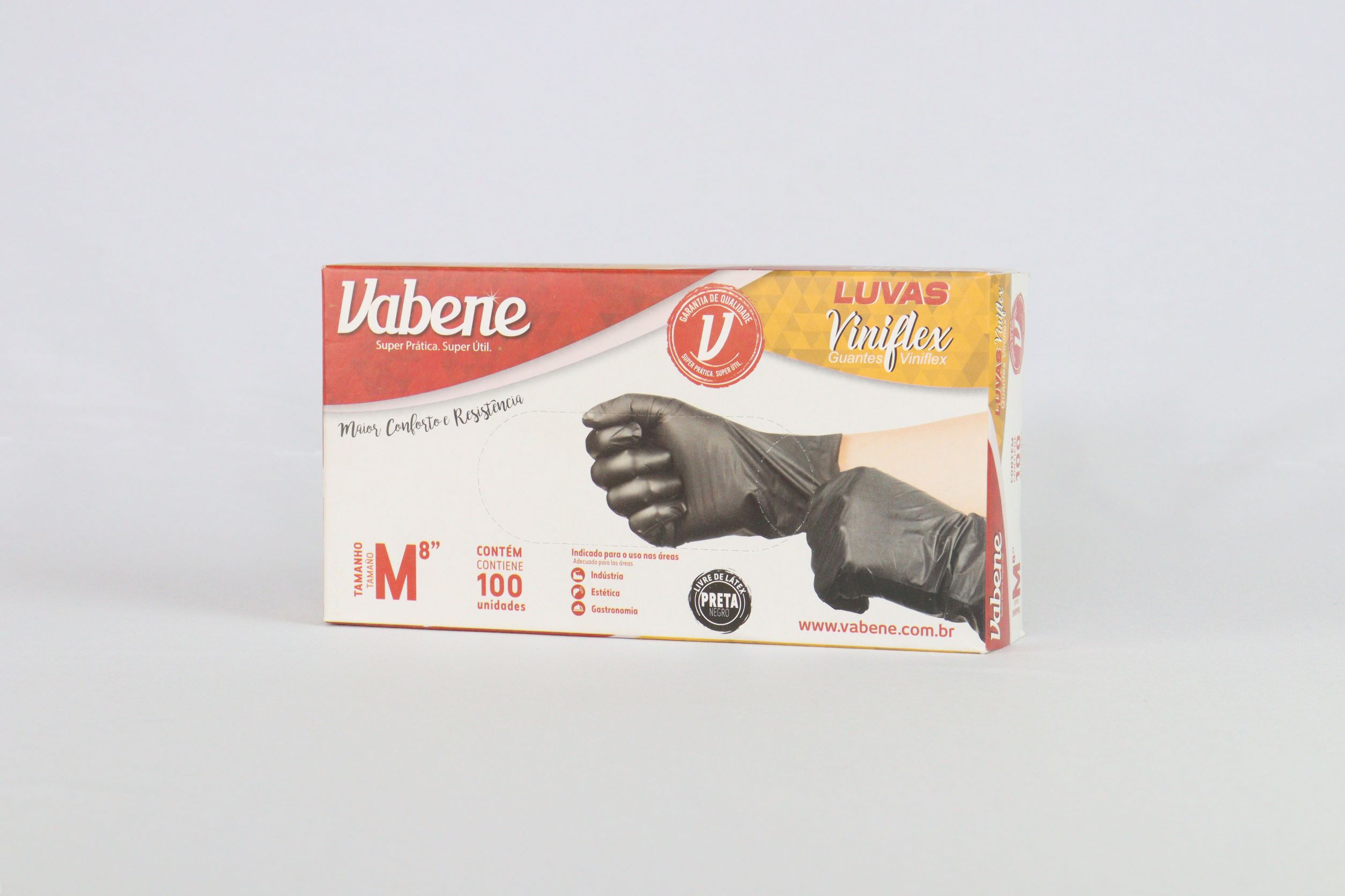 LUVA VINIFLEX VABENE M PRETA C/100