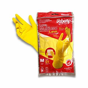 LUVA LATEX MULT LEVE ''M''  ''AMARELA''  C/1PAR