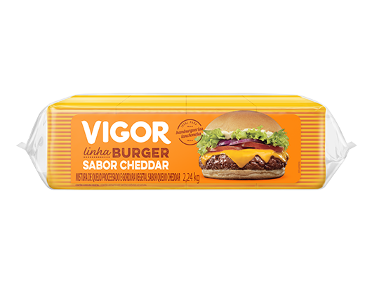 Queijo Cheddar Fatiado Vigor 2,24kg (160 Fatias)