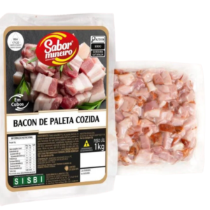 BACON DE PALETA COZIDA EM CUBOS - 1 KG